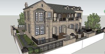 古典欧式独栋大别墅风格联排别墅SketchUp模型设计与应用