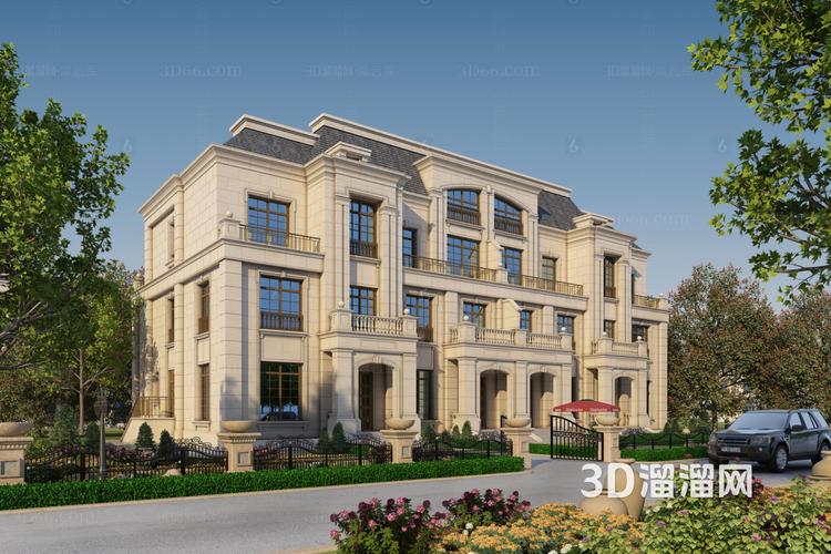 欧式独栋别墅3D模型 精细化建筑表现与设计全解析